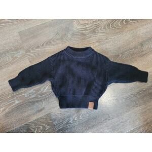Little Bipsy Chunky Knit Black Baby Boy Sweater‎ size 6-12 Months #1